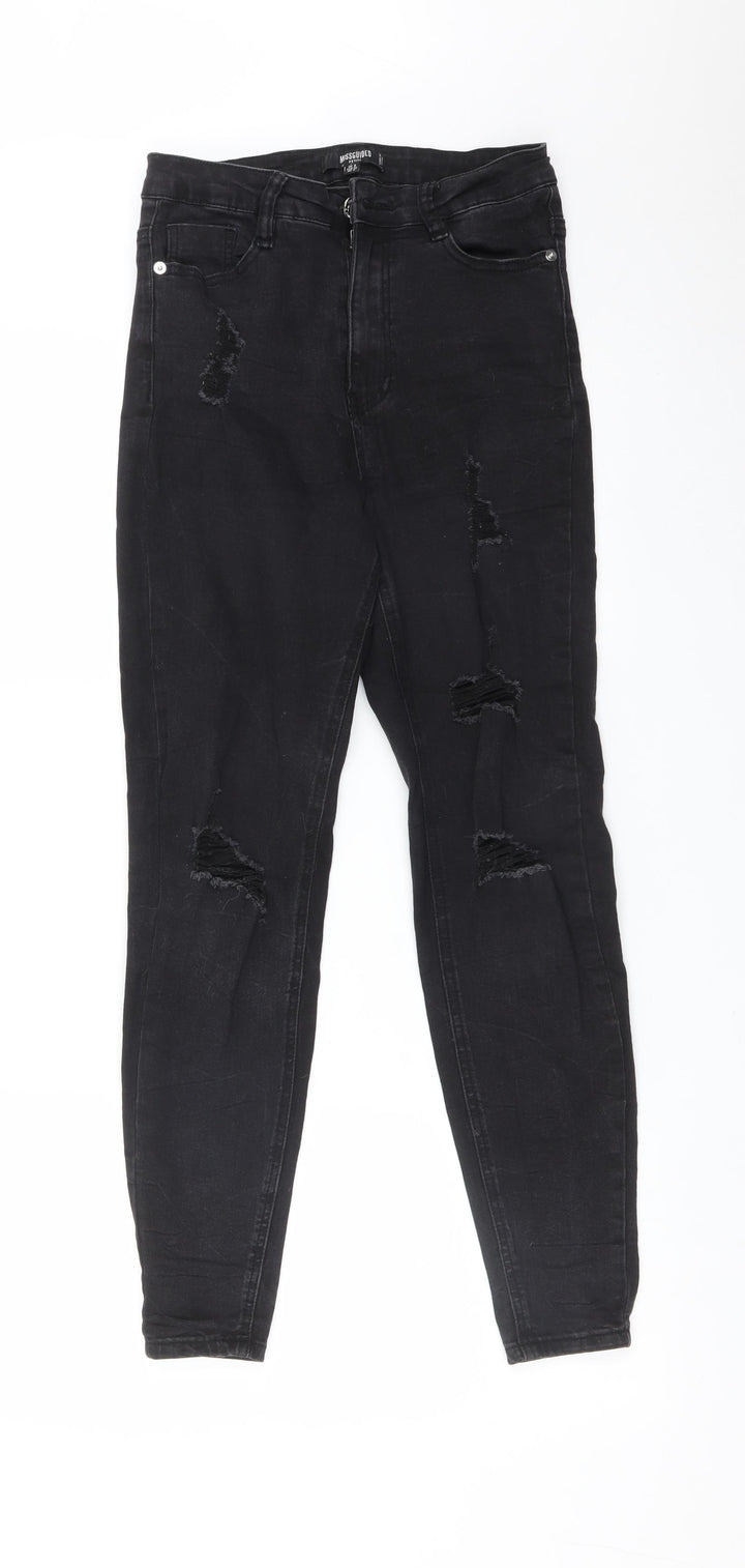 Missguided Womens Black Skinny Jeans Size 8 L27 in