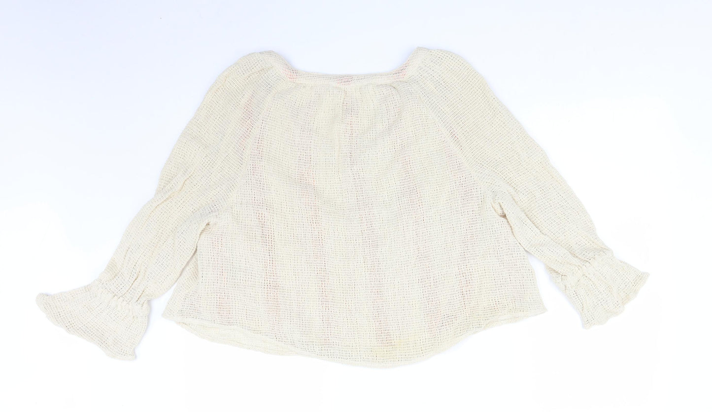 Zara Womens Beige   Basic T-Shirt Size L