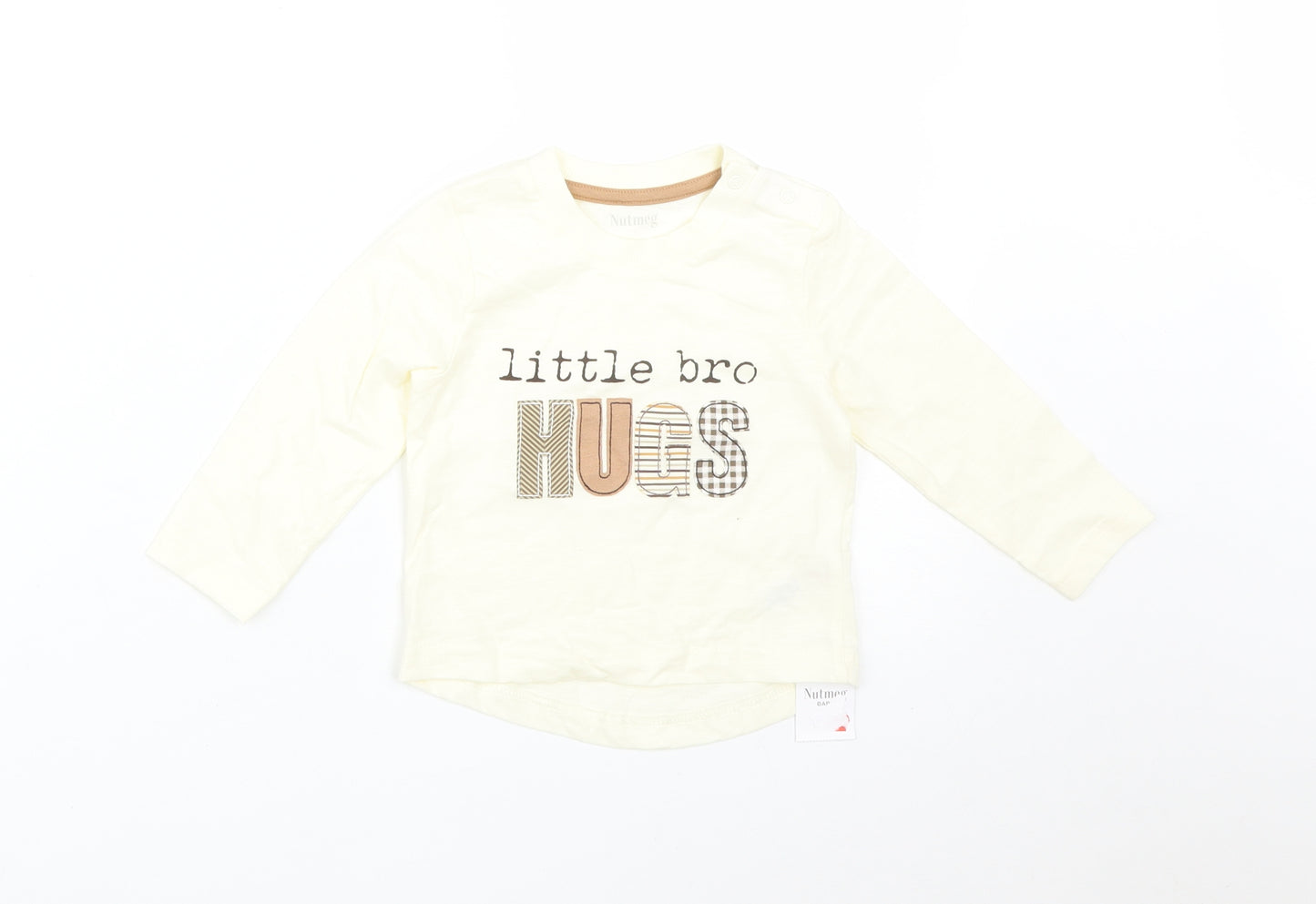 Nutmeg  Yellow   Basic T-Shirt Size 9-12 Months  - LITTLE BRO HUGS