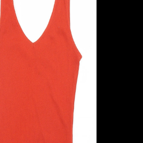 Primark Womens Red Striped  Bodysuit One-Piece Size XS