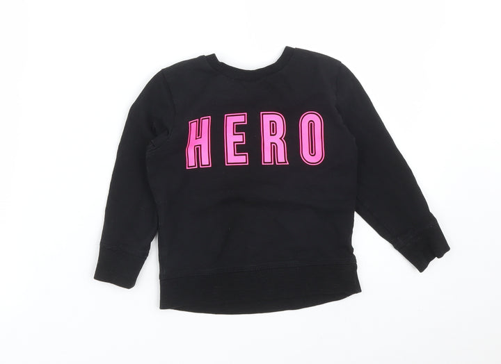 NEXT Girls Black   Pullover Sweatshirt Size 2-3 Years  - HERO
