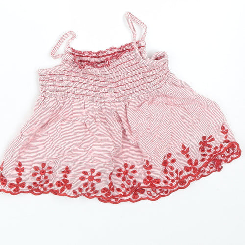 Primark Girls Red Striped  Basic T-Shirt Size 9-12 Months
