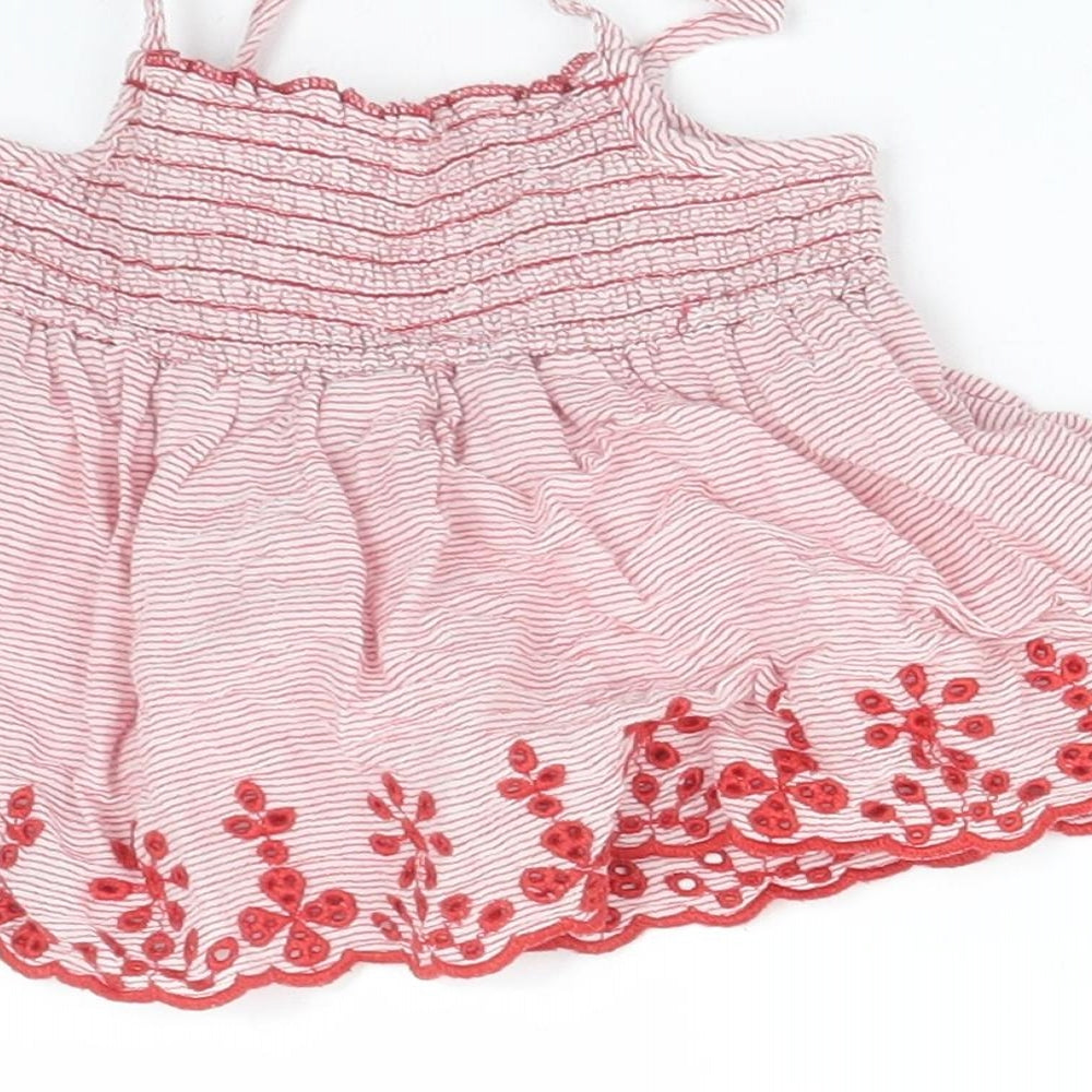 Primark Girls Red Striped  Basic T-Shirt Size 9-12 Months