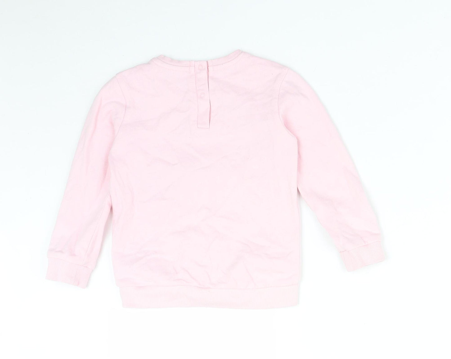 ST MICHAEL Girls Pink   Pullover Sweatshirt Size 3-4 Years  - RAINBOW ELEPHANT UNICORN ZEBRA