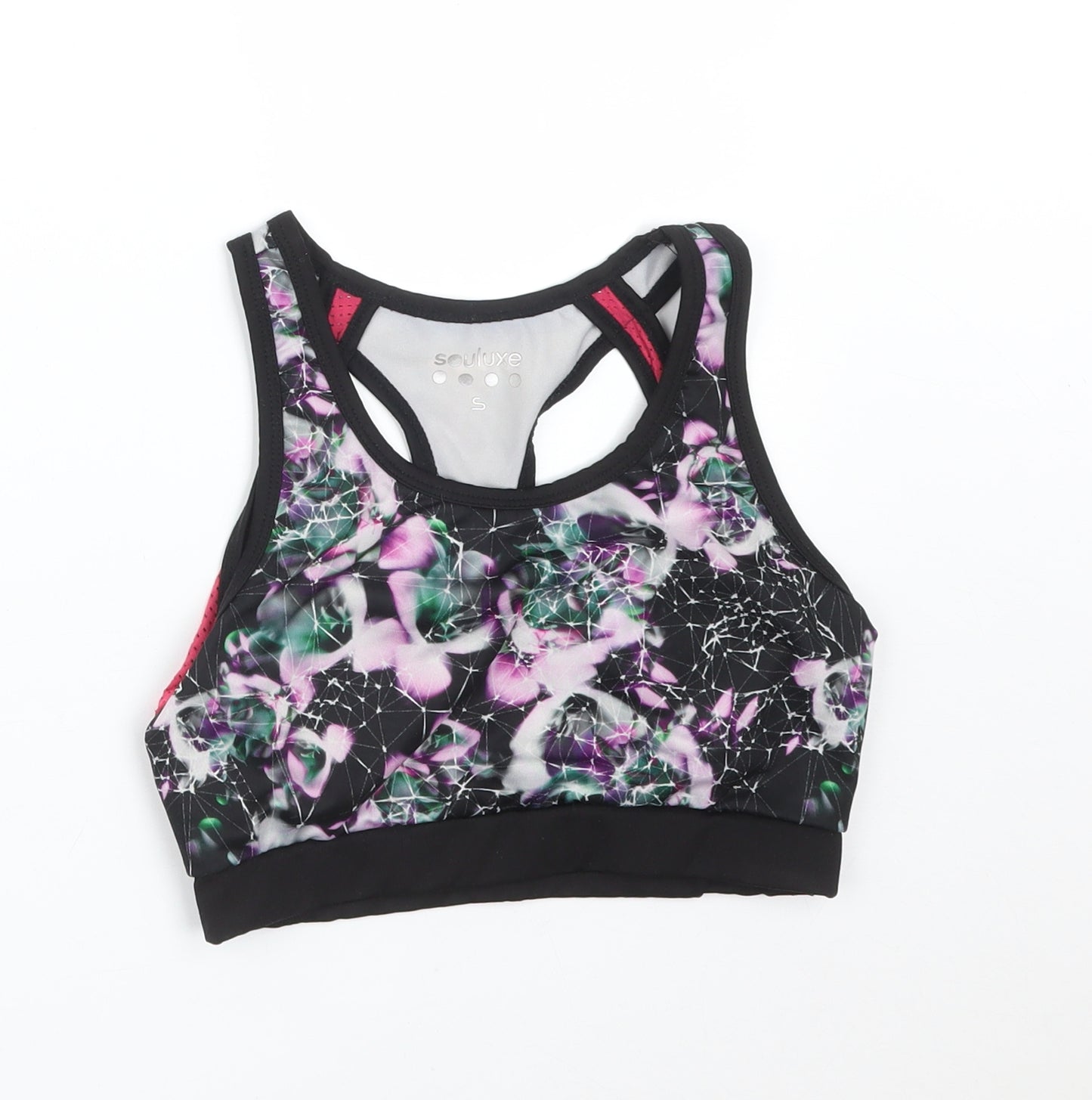 SOULUXE Womens Multicoloured Floral  Basic T-Shirt Size S  - SPORTS BRA