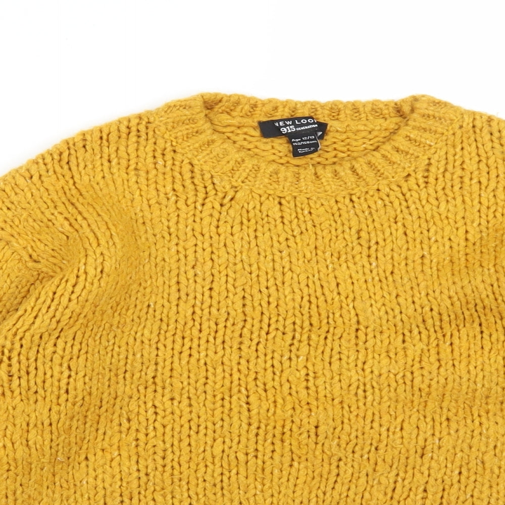 New Look Girls Yellow   Pullover Jumper Size 12-13 Years