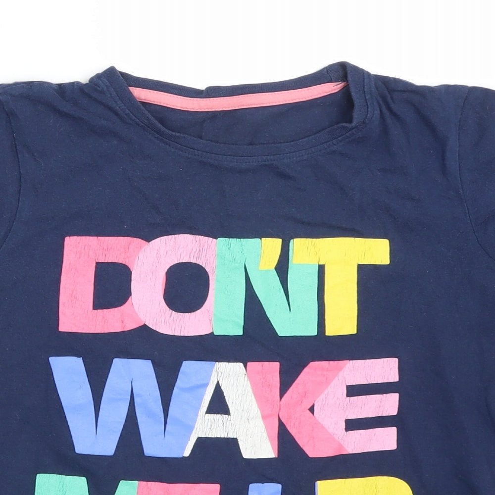 LILY & DAN Girls Blue Solid   Pyjama Top Size 9-10 Years  - DON'T WAKE ME UP