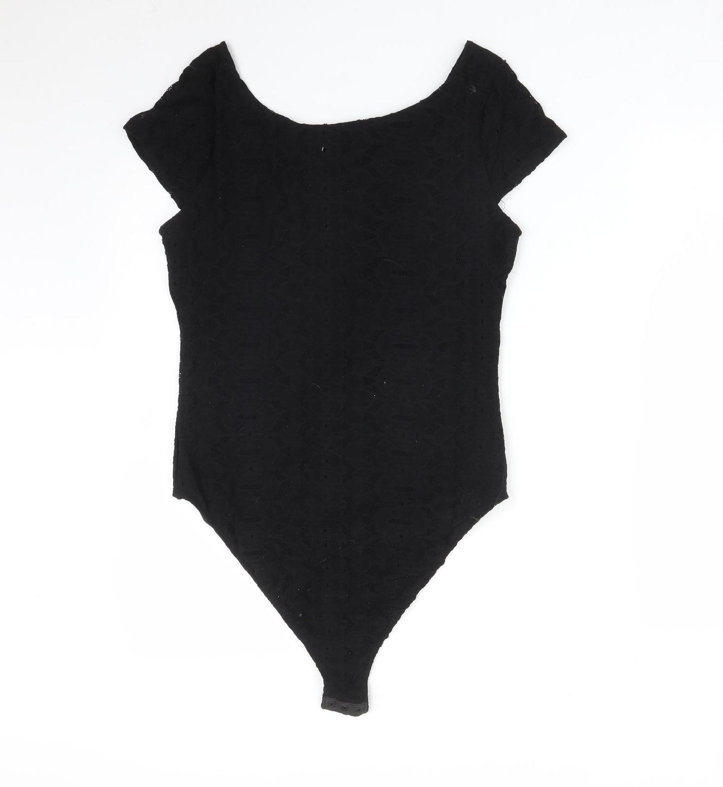River Island Womens Black Geometric  Bodysuit One-Piece Size 12