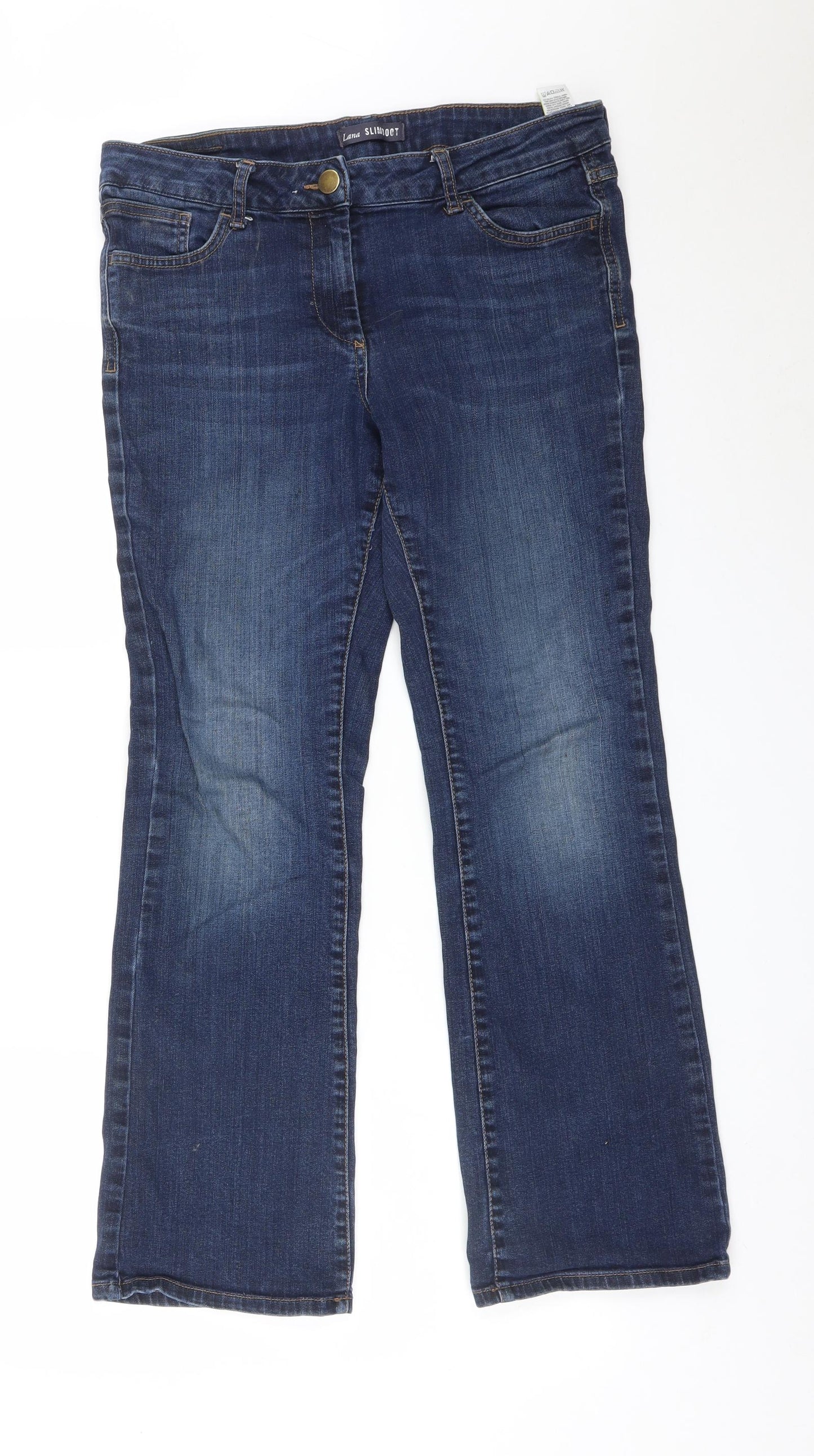 M&S Womens Blue   Bootcut Jeans Size 12 L28 in