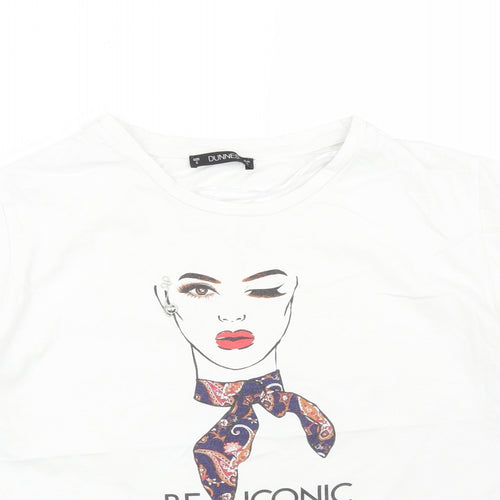 DUNNES Womens White   Basic T-Shirt Size S  - BE ICONIC WOMAN