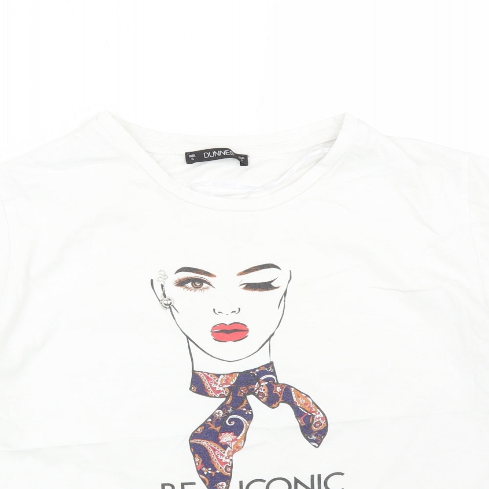 DUNNES Womens White   Basic T-Shirt Size S  - BE ICONIC WOMAN