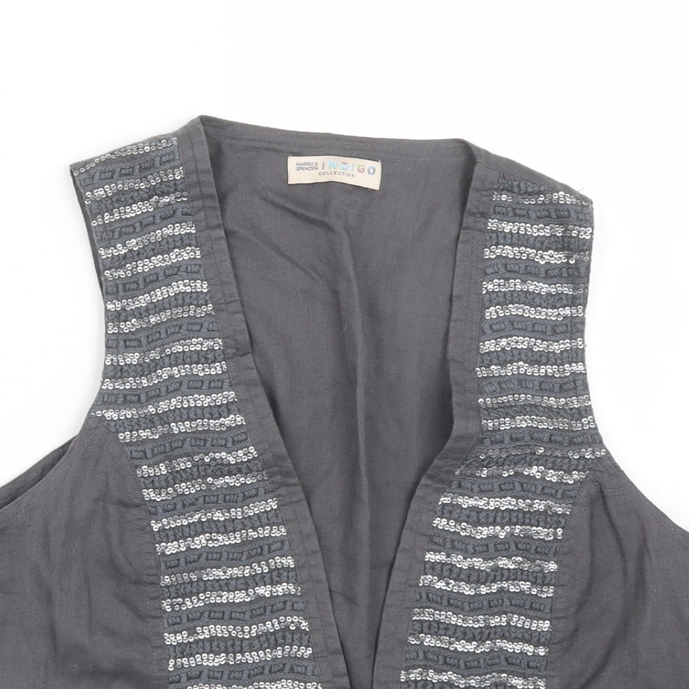 M&S Womens Grey   Jacket Waistcoat Size 14