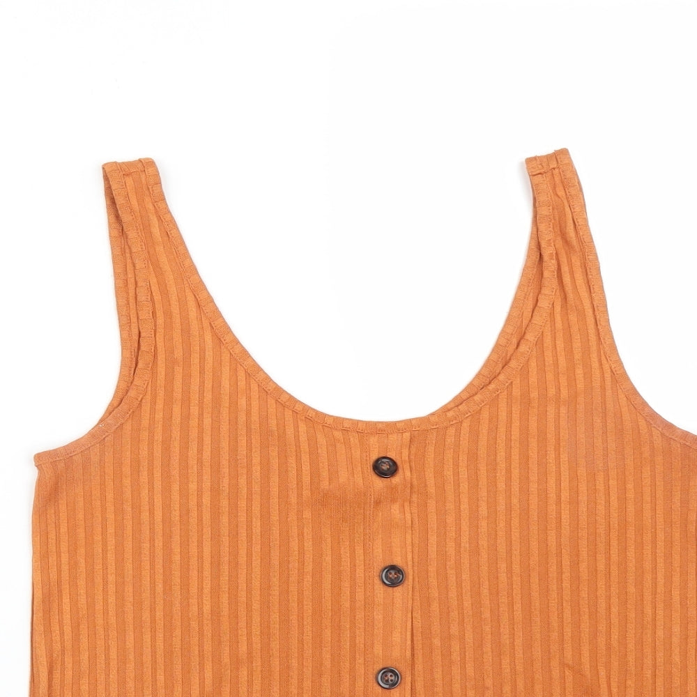 H&M Womens Orange Striped  Basic T-Shirt Size M