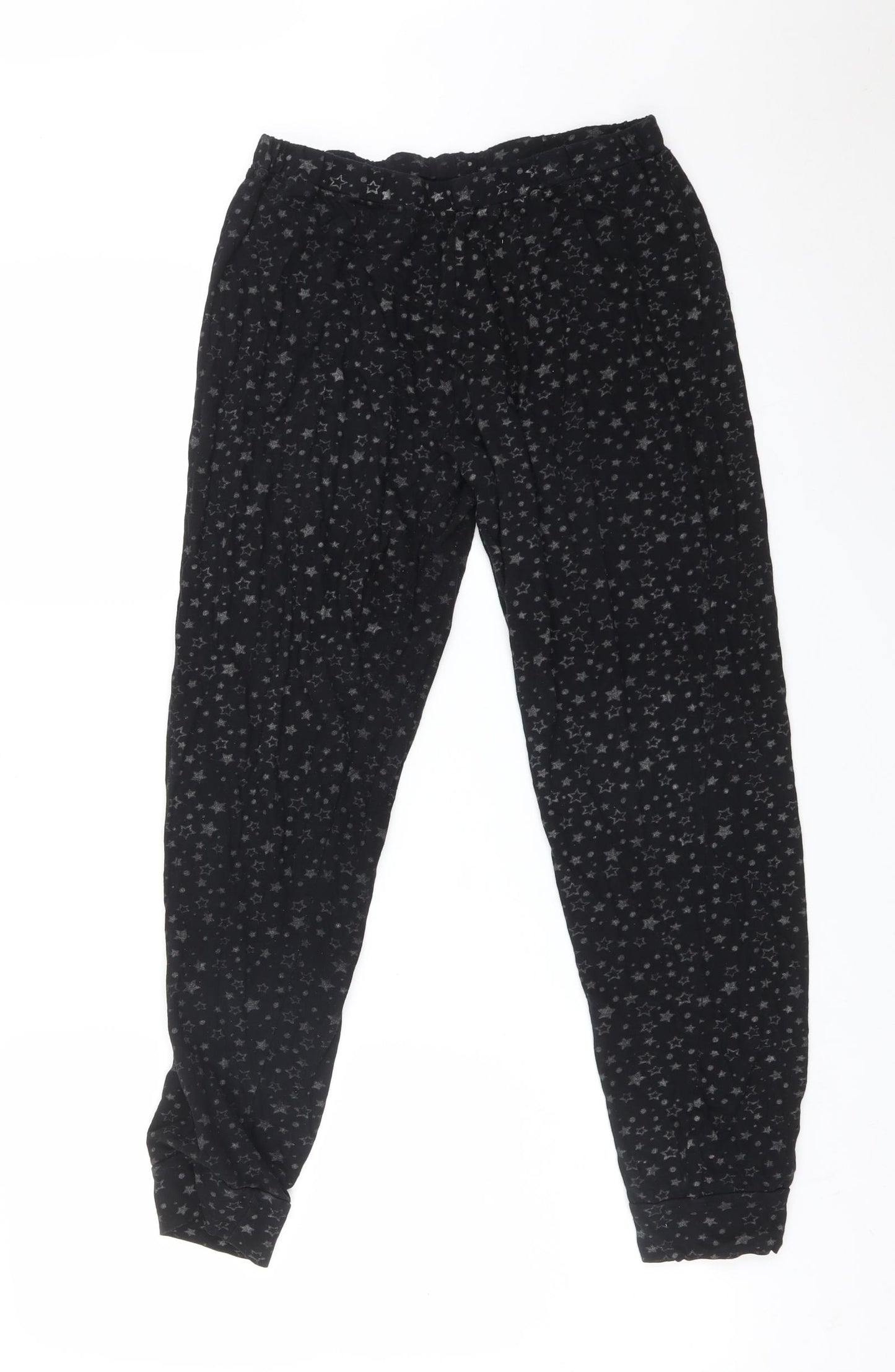 Avon Womens Black Solid   Pyjama Pants Size 12  - STARS