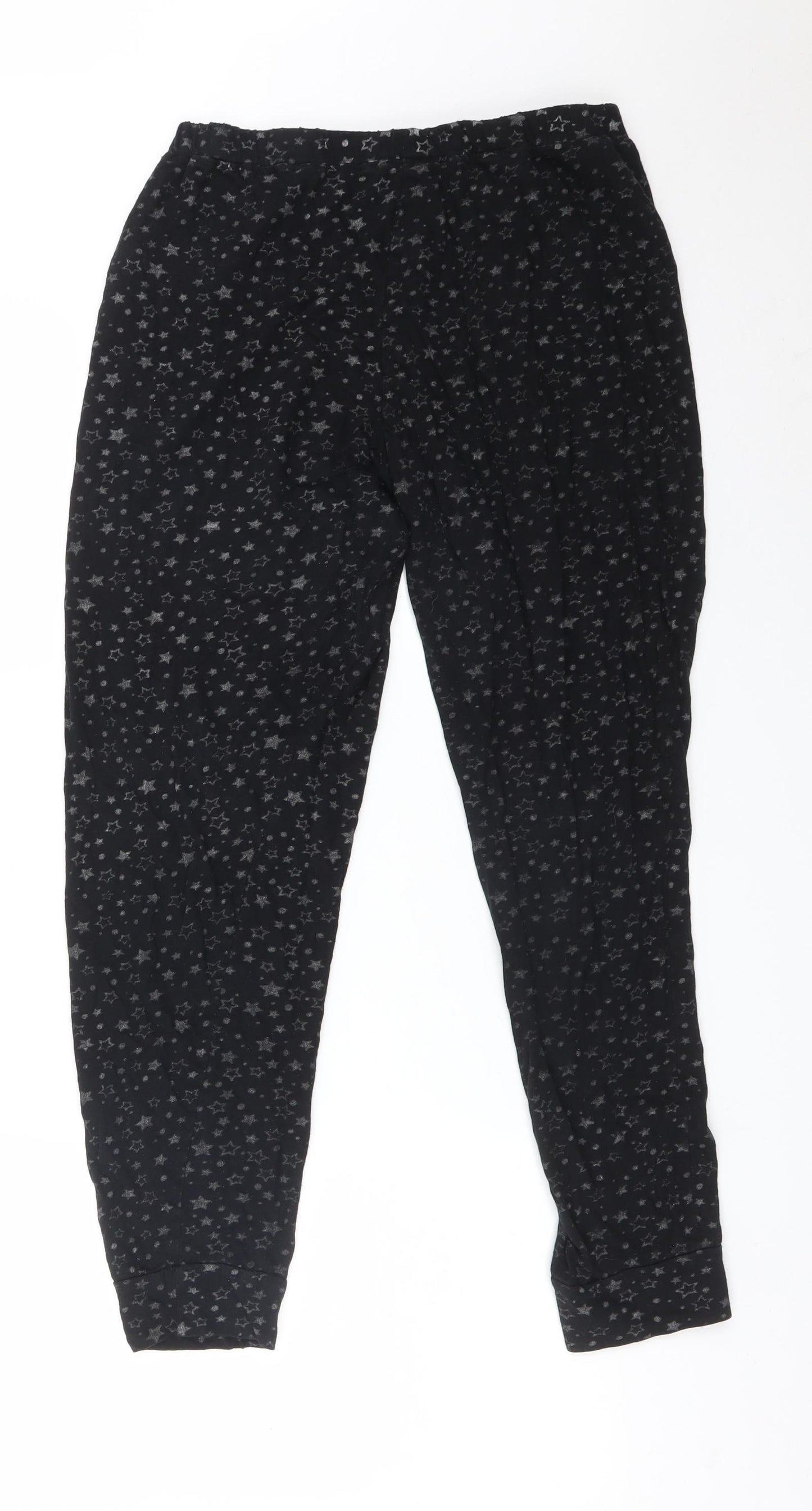Avon Womens Black Solid   Pyjama Pants Size 12  - STARS