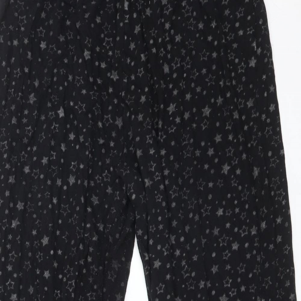 Avon Womens Black Solid   Pyjama Pants Size 12  - STARS