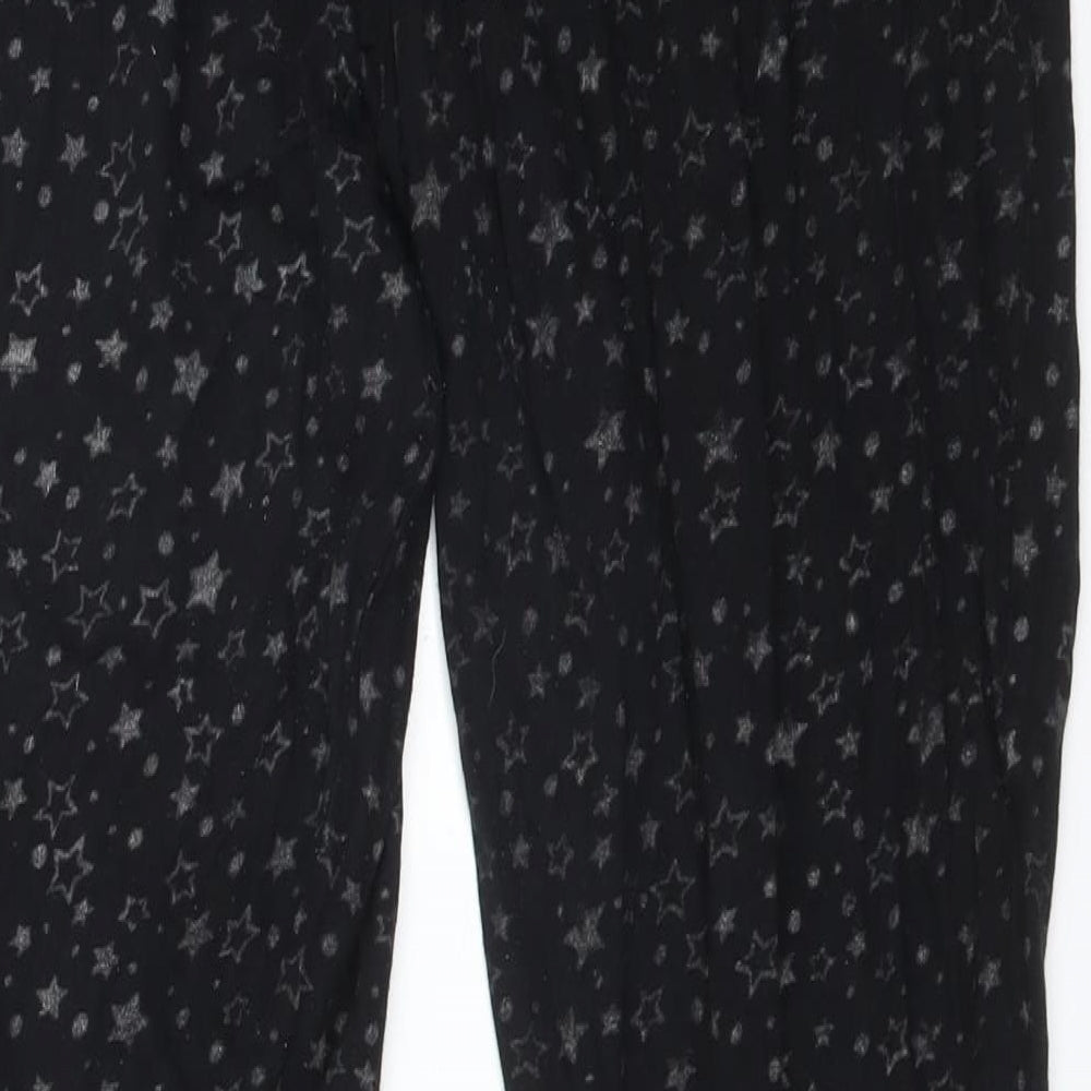 Avon Womens Black Solid   Pyjama Pants Size 12  - STARS