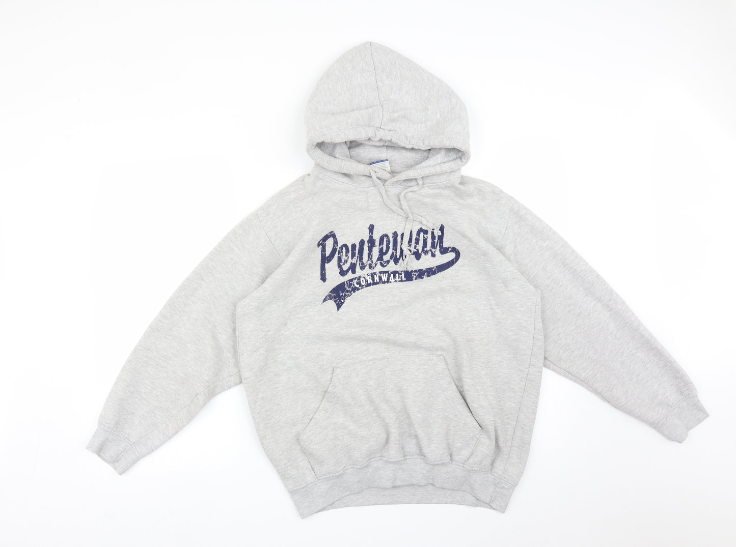 Uneek Mens Grey   Pullover Hoodie Size M  - PENTEWAN CORNWALL