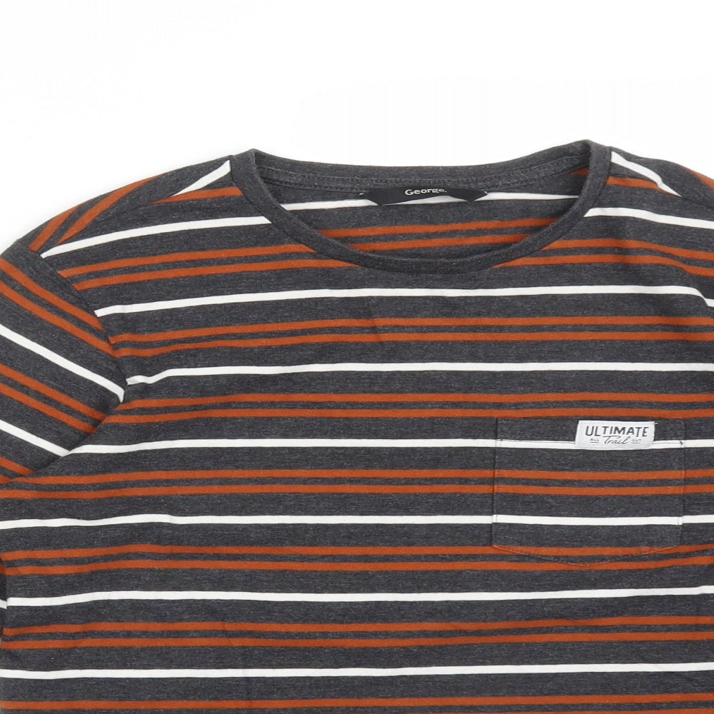 George Boys Multicoloured Striped  Basic T-Shirt Size 12-13 Years