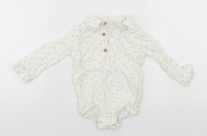 TU Baby White Geometric Leotard One-Piece Size 9-12 Months