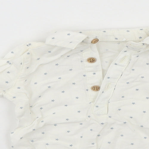 TU Baby White Geometric  Leotard One-Piece Size 9-12 Months