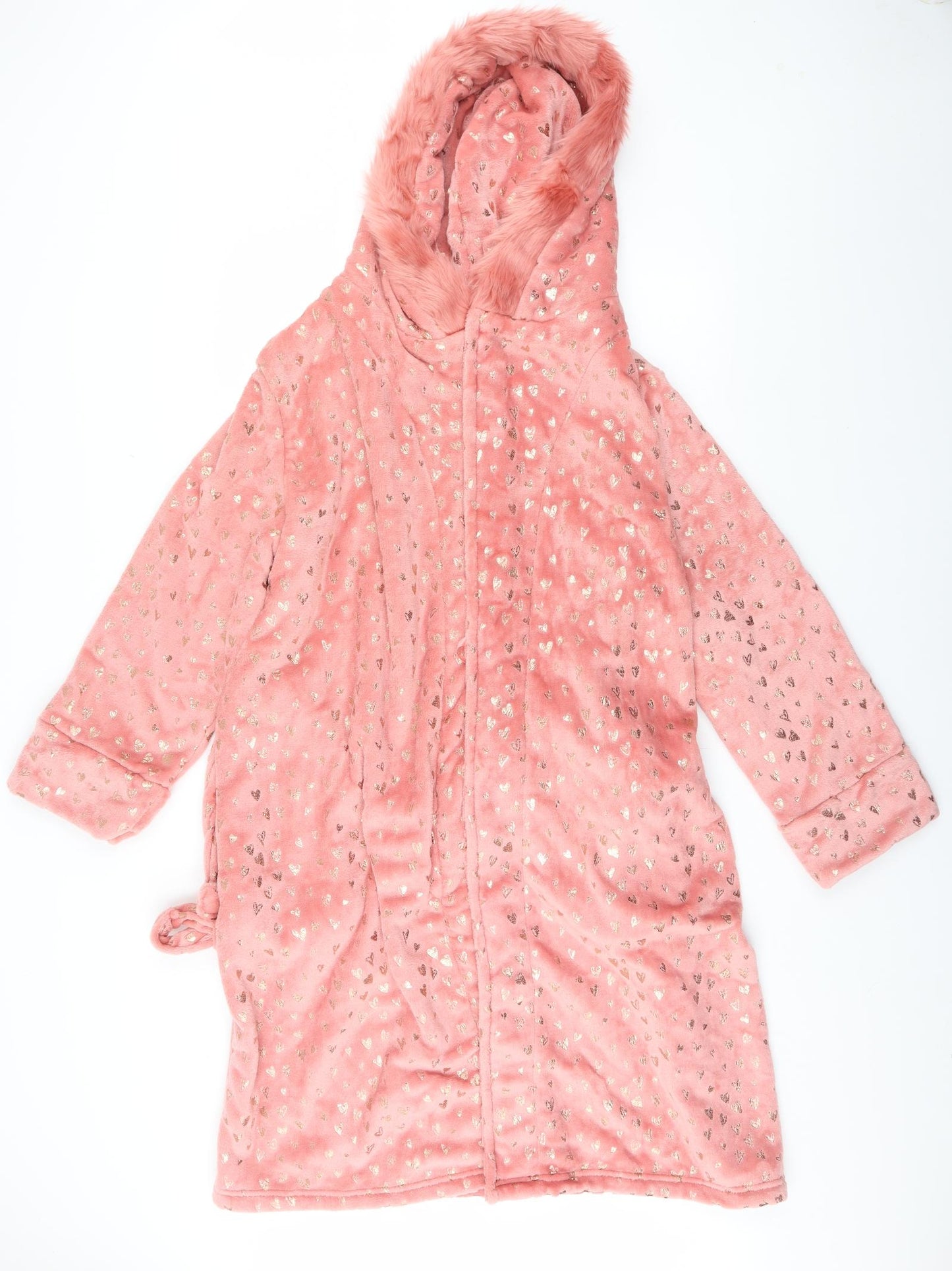 Studio Womens Pink Geometric  Kimono Gown Size 16  - Hearts