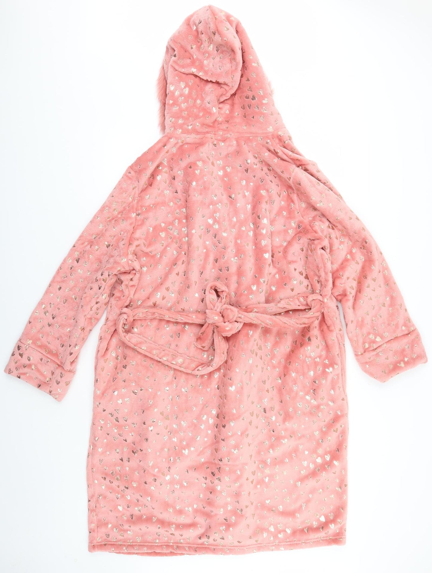 Studio Womens Pink Geometric  Kimono Gown Size 16  - Hearts