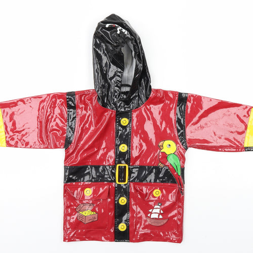 Preworn Boys Red   Rain Coat Coat Size S  - Pirates