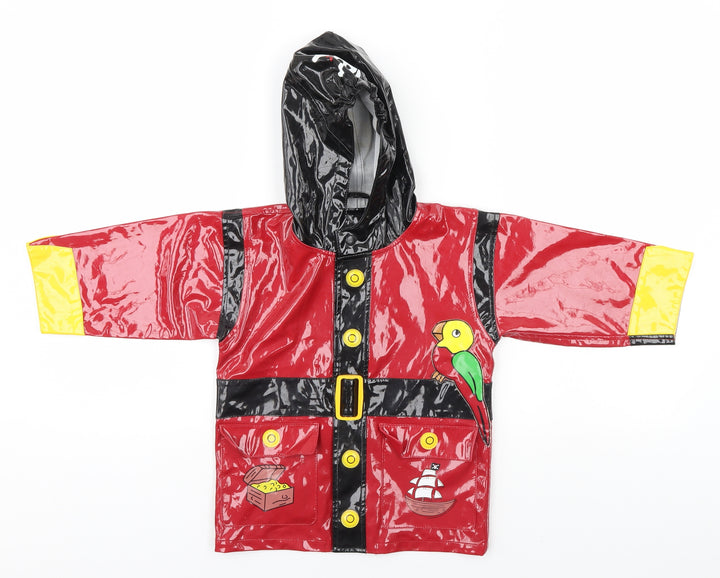 Preworn Boys Red Rain Coat Coat Size S - Pirates