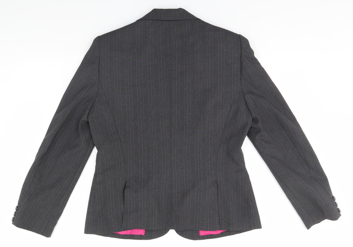 E-vie Womens Grey Striped  Jacket Blazer Size 14