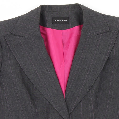 E-vie Womens Grey Striped  Jacket Blazer Size 14