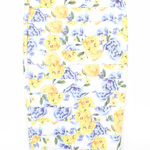 New Look Womens White Floral  Pencil Dress  Size 10