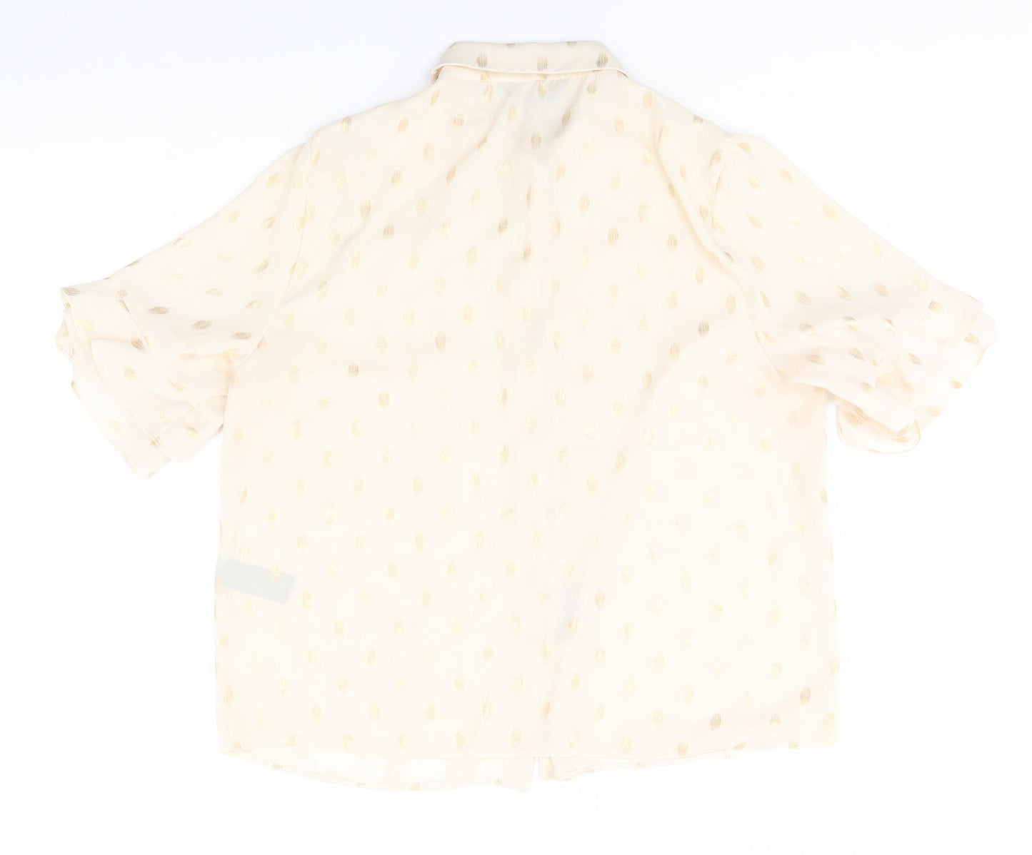 Dorothy Perkins Womens Ivory Geometric  Basic Button-Up Size 16