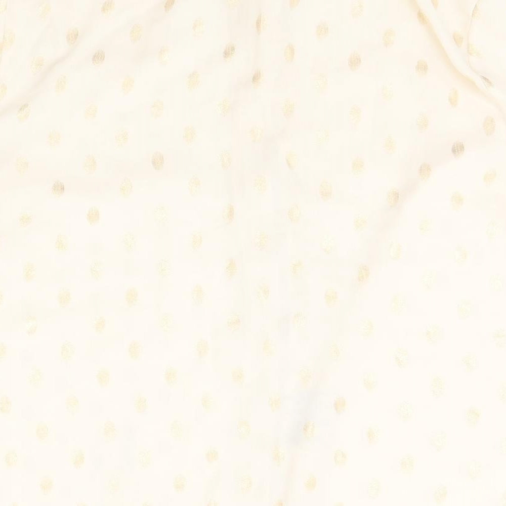 Dorothy Perkins Womens Ivory Geometric  Basic Button-Up Size 16