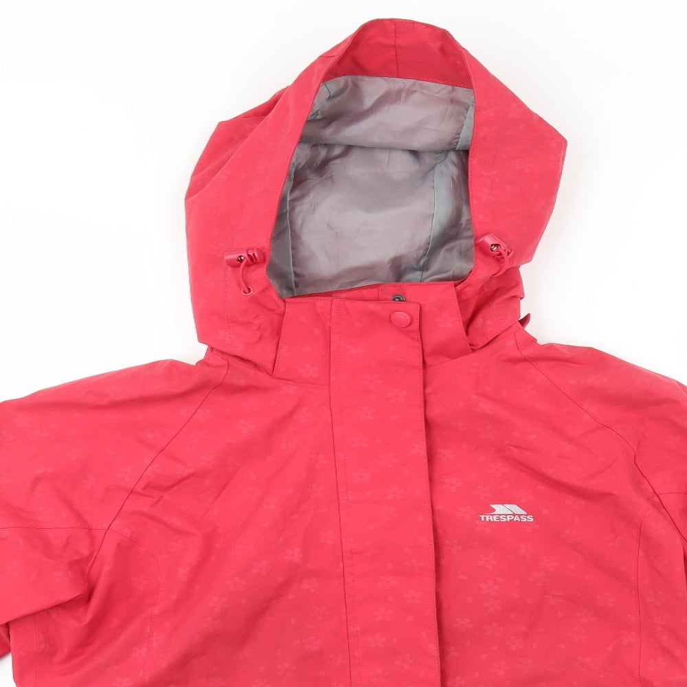 Trespass Womens Pink Floral  Rain Coat Coat Size 14