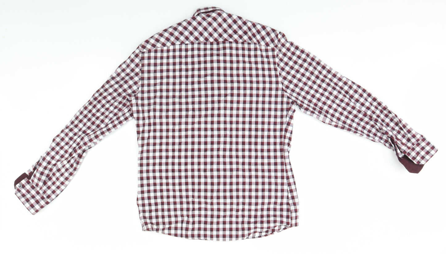 River Island Mens Grey Check   Button-Up Size M