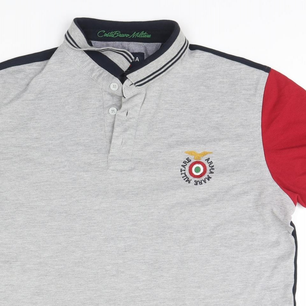 AR-MA Mens Grey    Polo Size 2XL