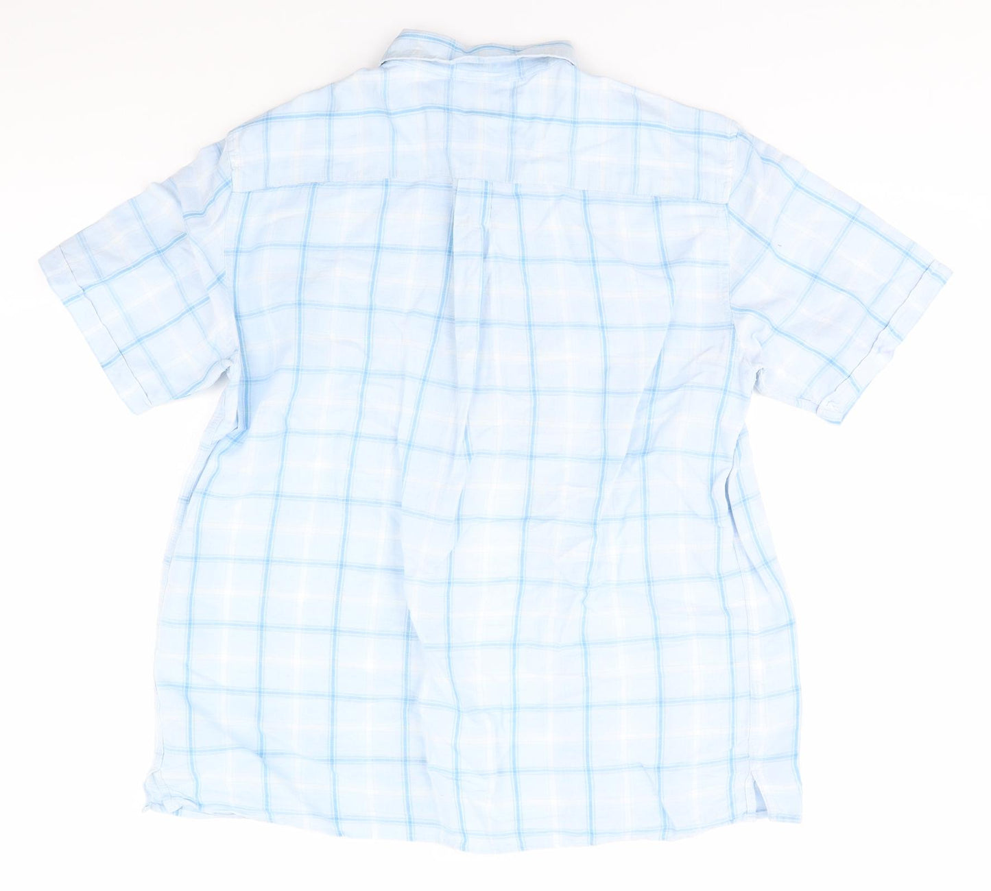 Blue Harbour Mens Blue Plaid   Button-Up Size M