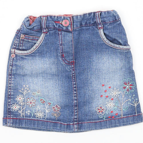 Cherokee Girls Blue Floral  Straight & Pencil Skirt Size 3-4 Years