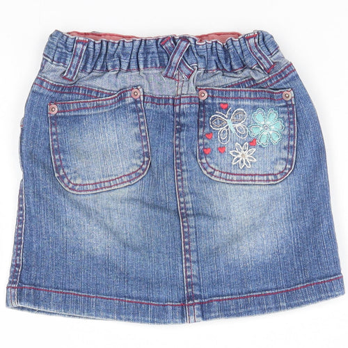 Cherokee Girls Blue Floral  Straight & Pencil Skirt Size 3-4 Years