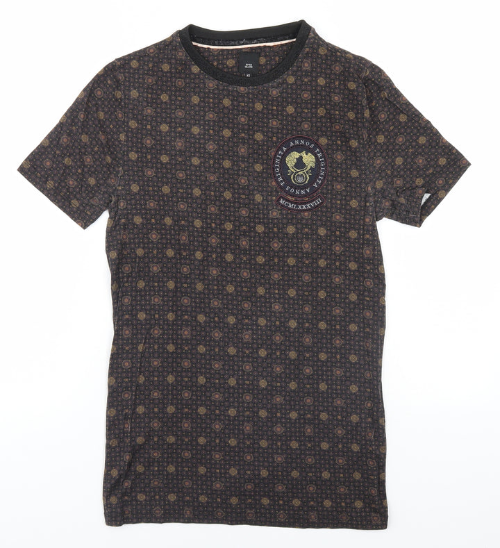River Island Womens Brown Paisley  Basic T-Shirt Size XS