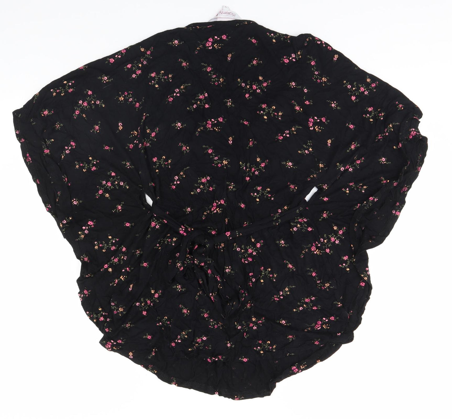 Red Herring Womens Black Floral  Basic Blouse Size 14