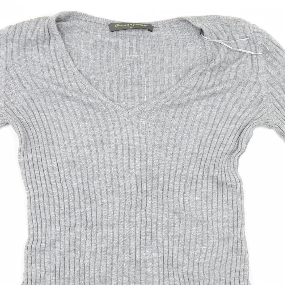 Blooming Marvellous Womens Grey Striped  Pullover Jumper Size 12