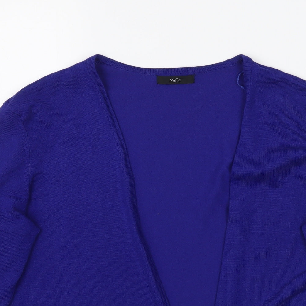 M&Co Womens Blue  Knit Cardigan Jumper Size 14