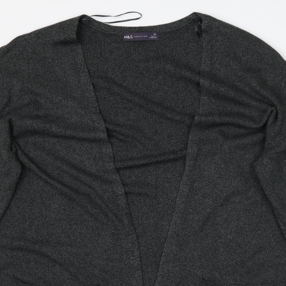 Marks and Spencer Womens Grey  Knit Cardigan Jumper Size XL