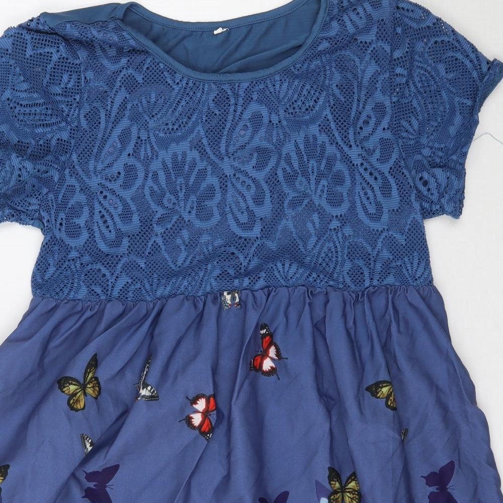 Preworn Womens Multicoloured Floral  Fit & Flare  Size L