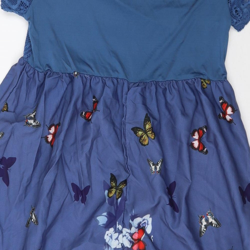 Preworn Womens Multicoloured Floral  Fit & Flare  Size L