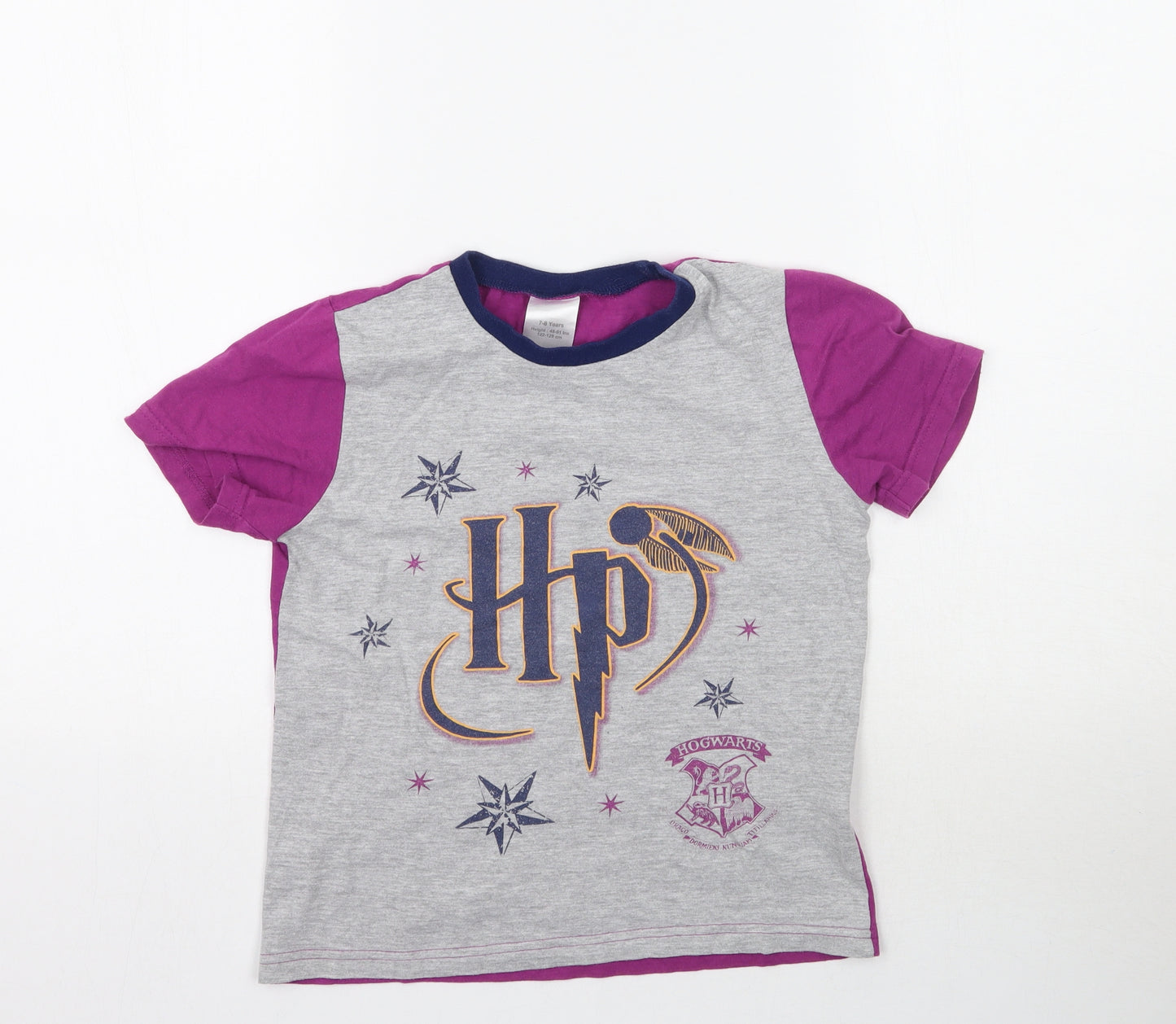 Preworn Girls Multicoloured   Basic T-Shirt Size 7-8 Years  - Harry Potter Hogwarts