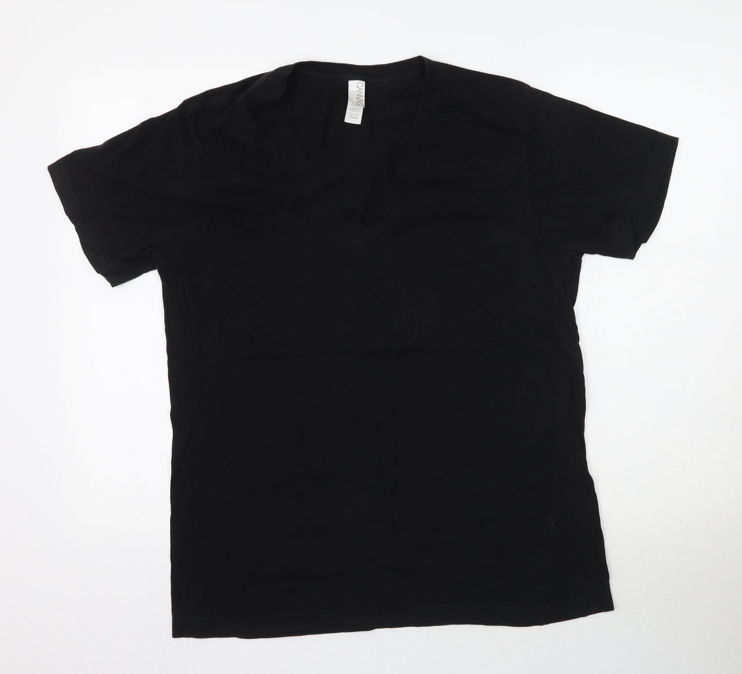 Canvas Mens Black    T-Shirt Size L