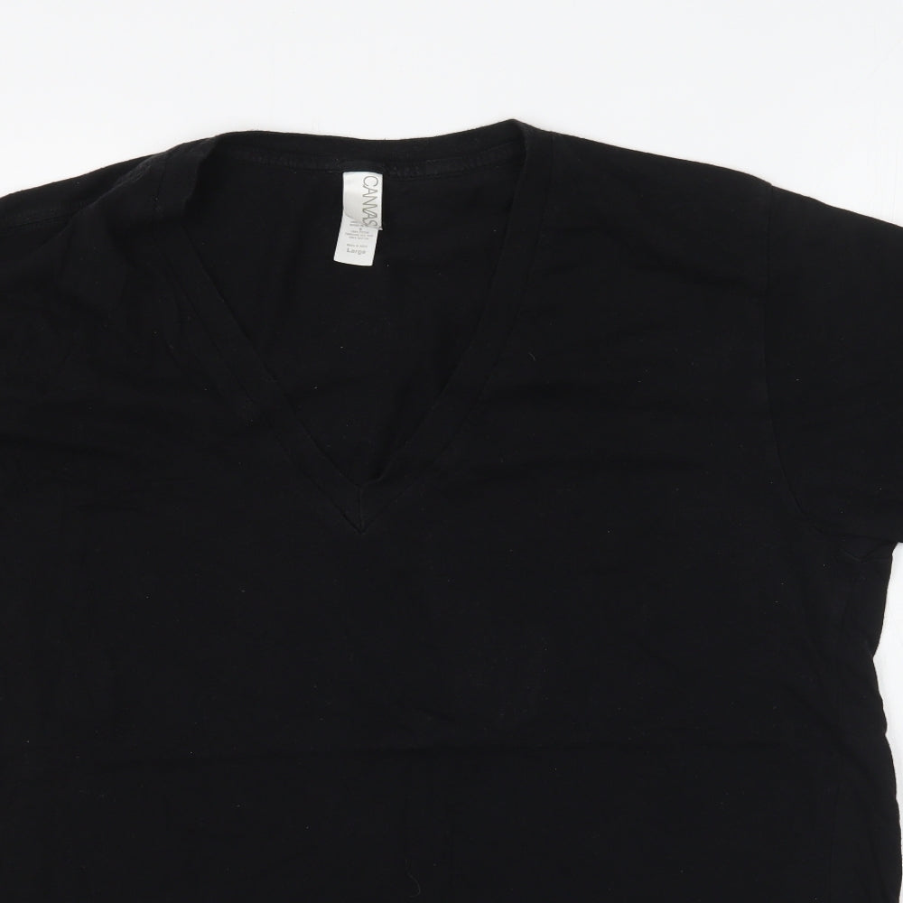 Canvas Mens Black    T-Shirt Size L